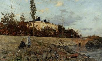 Frits Thaulow : Evening at the Bay of Frogner